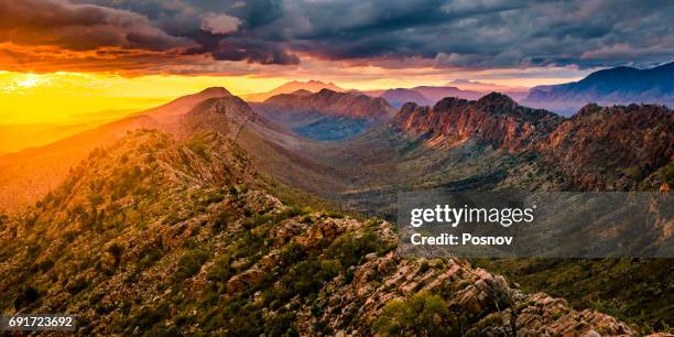 sunset at counts point in west macdonnell ranges - northern territory australia stock pictures, royalty-free photos & images