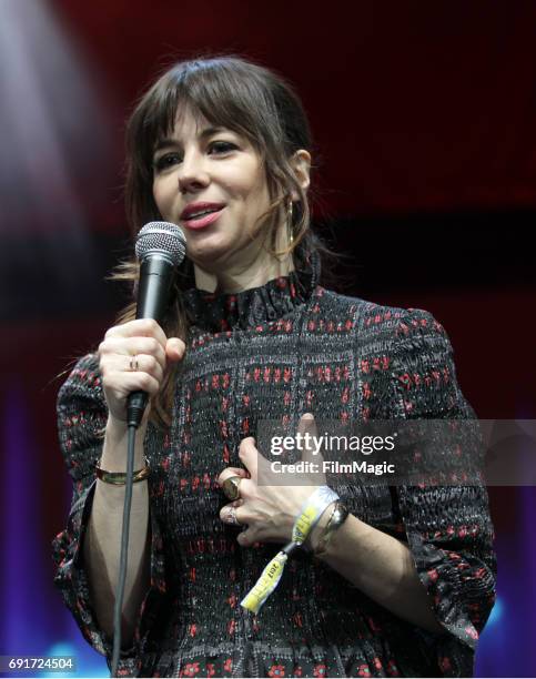 Comedian Natasha Leggero performs onstage at The Bill Graham Stage at Civic Center Plaza and The Bill Graham Civic Auditorium on June 2, 2017 in San...