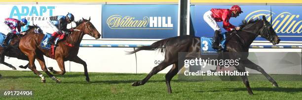 Greviste ridden by Beau Mertens wins the ADAPT Australia Handicap at Moonee Valley Racecourse on June 03, 2017 in Moonee Ponds, Australia.