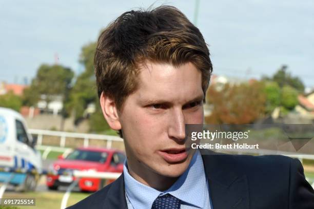 Mitchell Freedman after winning ADAPT Australia Handicap at Moonee Valley Racecourse on June 03, 2017 in Moonee Ponds, Australia.