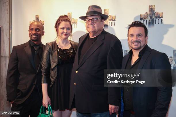 Markiss McFadden, Paul Sorvino, Moziko Wind and guest arrive at the premiere of Vision Films' "Executor" at Landmark Regent on June 1, 2017 in Los...