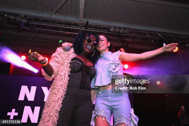 Cupcakke and Charli XCX perform on stage at NYLON + NYLON Guys Celebrate the Music Issue at House of Vans Brooklyn on June 2, 2017 in New York City.