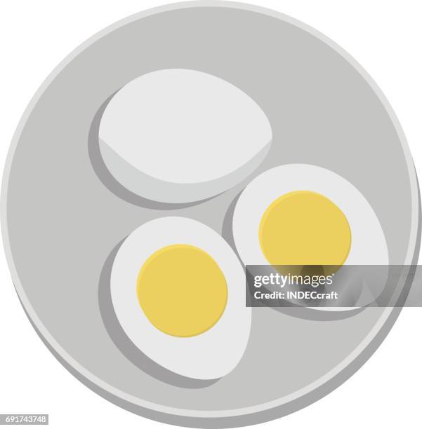 boiled egg on plate - indian food stock illustrations