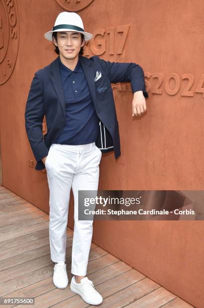 Korean Actor Yoon Kye-Sang attends the 2017 French Tennis Open - Day Six at Roland Garros on June 2, 2017 in Paris, France.