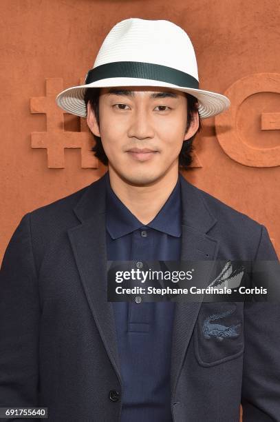 Korean Actor Yoon Kye-Sang attends the 2017 French Tennis Open - Day Six at Roland Garros on June 2, 2017 in Paris, France.