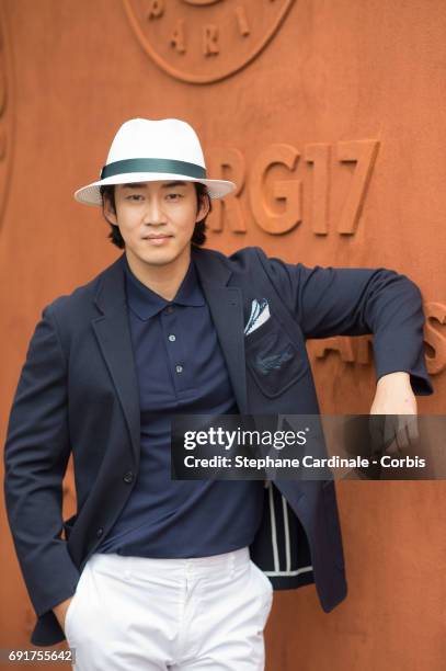 Korean Actor Yoon Kye-Sang attends the 2017 French Tennis Open - Day Six at Roland Garros on June 2, 2017 in Paris, France.