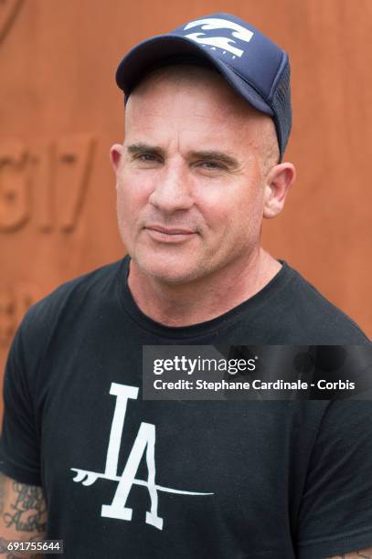 Actor Dominic Purcell attends the 2017 French Tennis Open - Day Six at Roland Garros on June 2, 2017 in Paris, France.