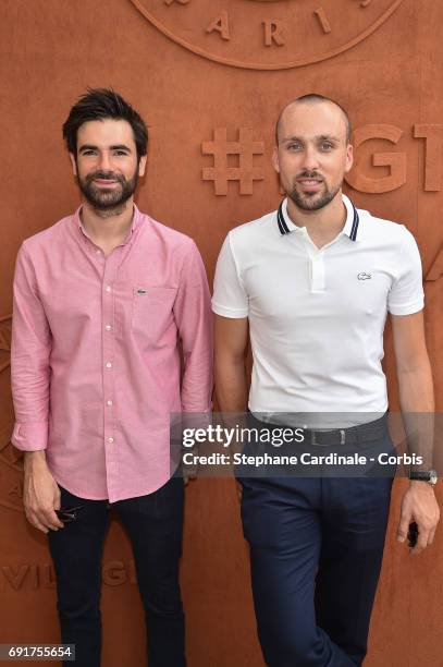 Paul Cucuron and Alexandre Chiere from Synapson band attend the 2017 French Tennis Open - Day Six at Roland Garros on June 2, 2017 in Paris, France.