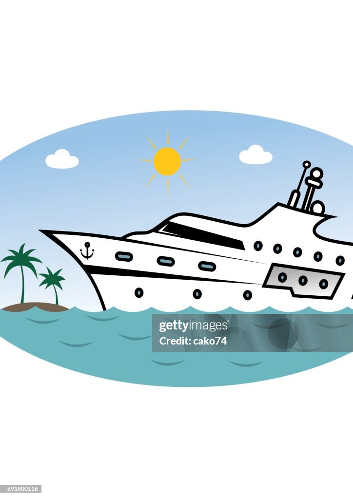 Cartoon Yacht High-Res Vector Graphic - Getty Images