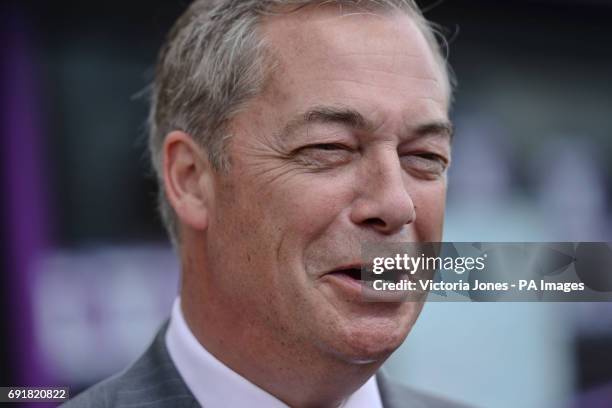 Former Ukip leader Nigel Farage during a General Election campaign visit to Ockendon, Essex.