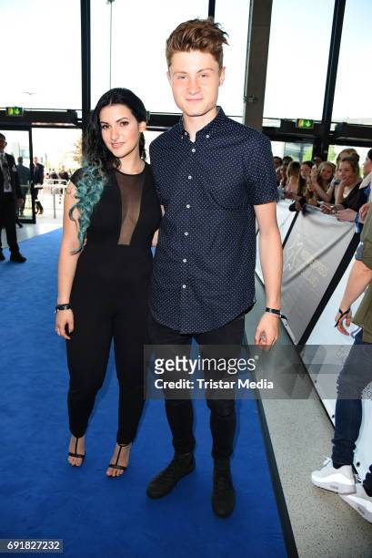 Dner and his girlfriend Kati during the Deutscher Webvideopreis 2017 at ISS Dome on June 1, 2017 in Duesseldorf, Germany.