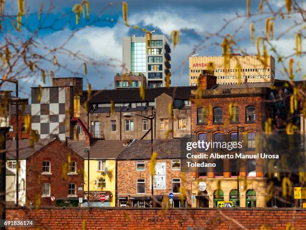 england, manchester, northern quarter, cityscape - manchester skyline stock pictures, royalty-free photos & images