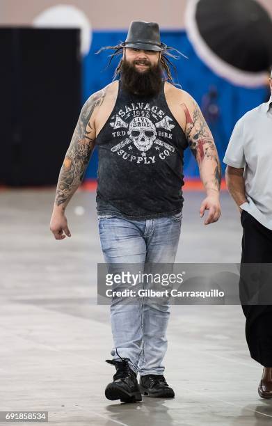 Professional wrestler Bray Wyatt attends Wizard World Comic Con Philadelphia 2017 - Day 2 at Pennsylvania Convention Center on June 2, 2017 in...