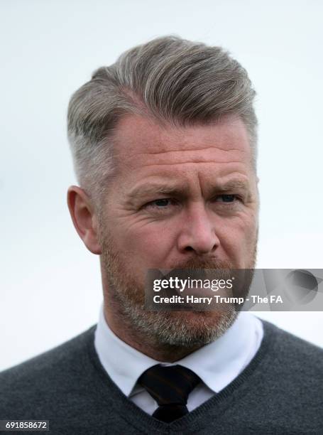 Willie Kirk, Manager of Bristol City Women during the WSL 1 match between Bristol City Women and Arsenal Ladies at the Stoke Gifford Stadium on June...