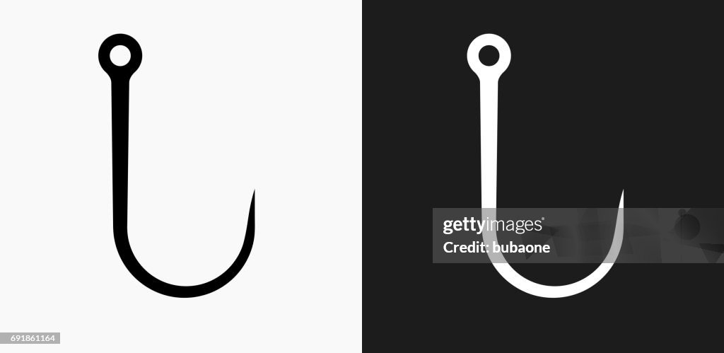 Fishing Hook Icon On Black And White Vector Backgrounds High-Res Vector  Graphic - Getty Images