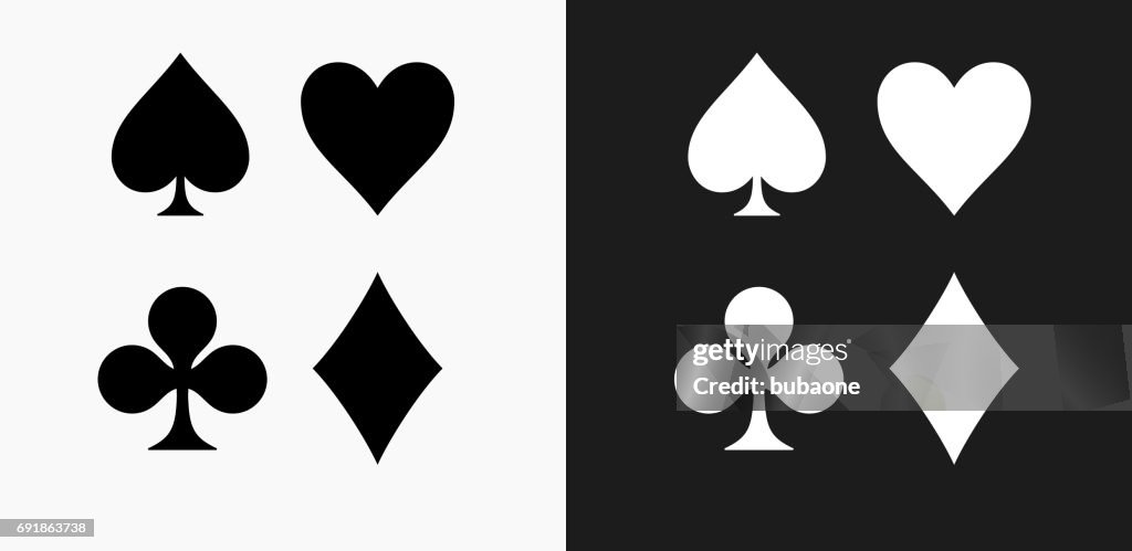 Símbolos de tarjeta establecer icono en blanco y negro Vector fondos