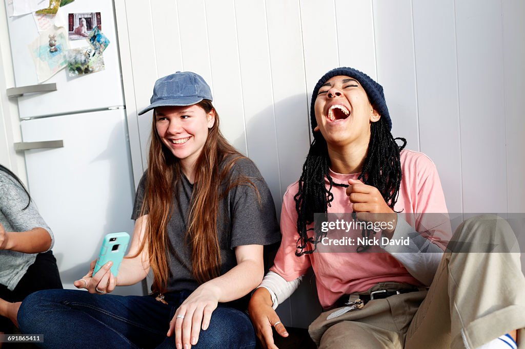 Girl friends hanging out together