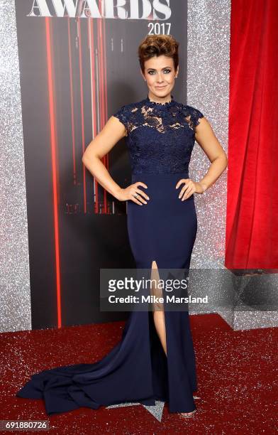 Kym Marsh attends The British Soap Awards at The Lowry Theatre on June 3, 2017 in Manchester, England. The Soap Awards will be aired on June 6 on ITV...