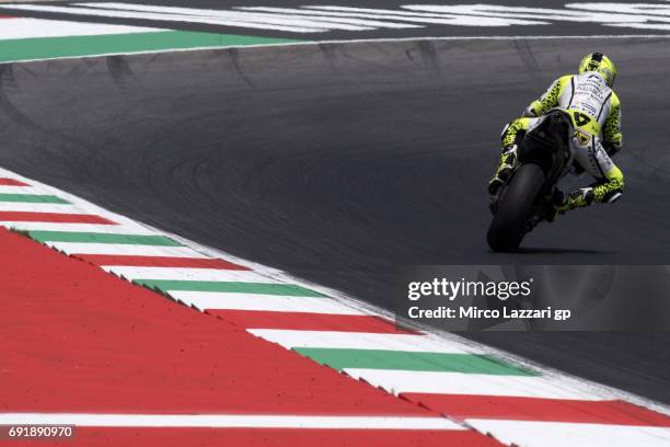 Alvaro Bautista of Spain and Pull&Bear Aspar Team rounds the bend during the MotoGp of Italy - Qualifying at Mugello Circuit on June 3, 2017 in...