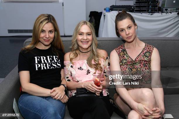 Cara Buono, Linda Larkin and Elettra Wiedemann attend the Celebrity Chef Cat Cora Celebrates the In-Home Release of BEAUTY AND THE BEAST event With a...