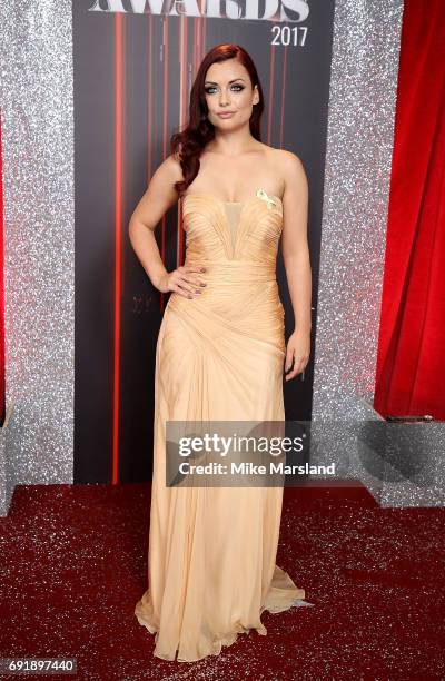 Shona McGarty attends The British Soap Awards at The Lowry Theatre on June 3, 2017 in Manchester, England. The Soap Awards will be aired on June 6 on...