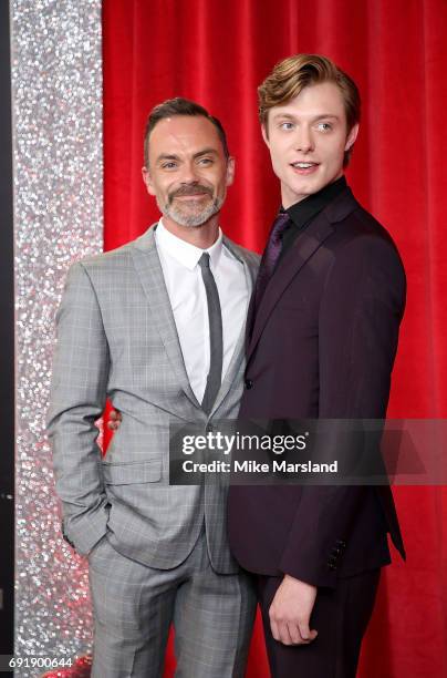 Daniel Brocklebank and Rob Mallard attend The British Soap Awards at The Lowry Theatre on June 3, 2017 in Manchester, England. The Soap Awards will...