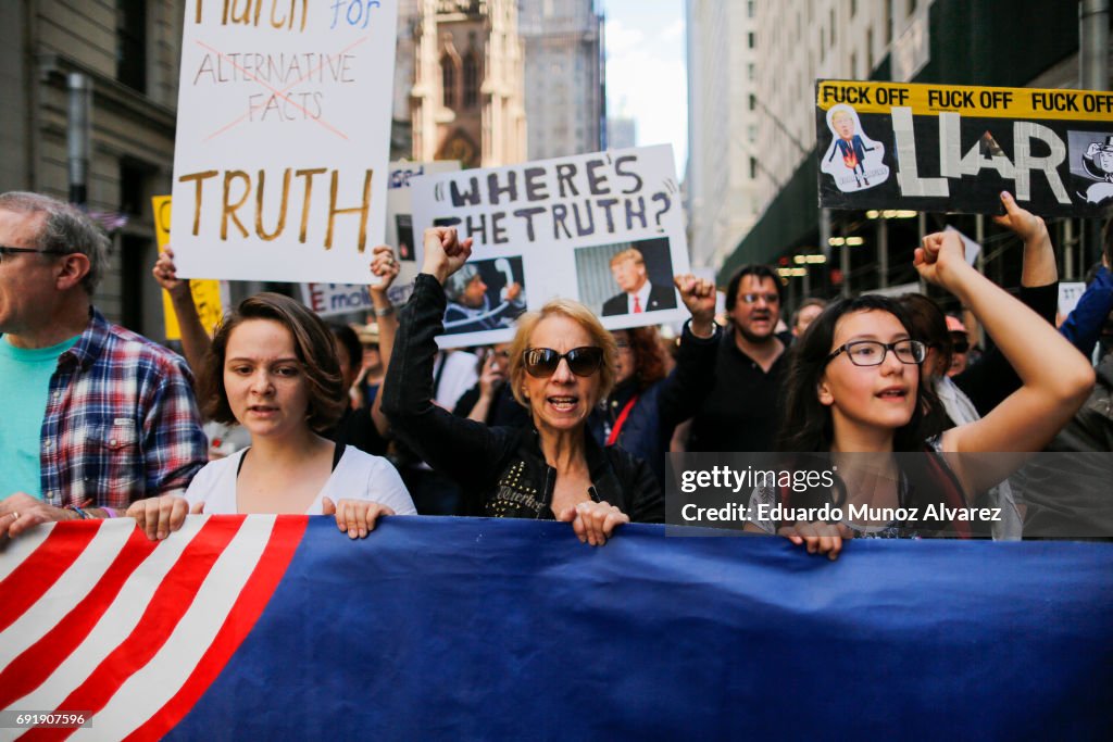 Anti-Trump "March for Truth" Protestors Rally Across The U.S.