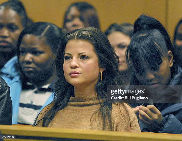 Actress Yasmine Bleeth awaits sentencing in Wayne County Circuit Court January 9, 2002 in Detroit, MI. The former "Baywatch" star received two years...