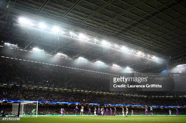 General view inside the stadium during the UEFA Champions League Final between Juventus and Real Madrid at National Stadium of Wales on June 3, 2017...