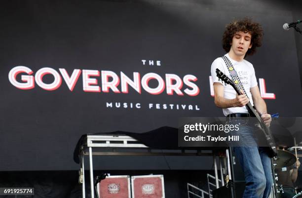 Guitarist Ethan Ives of Car Seat Headrest performs live onstage during 2017 Governors Ball Music Festival - Day 2 at Randall's Island on June 3, 2017...