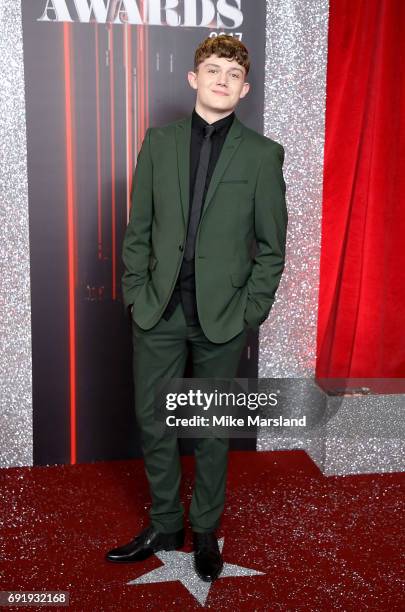 Ellis Hollins attends The British Soap Awards at The Lowry Theatre on June 3, 2017 in Manchester, England. The British Soap Awards will be aired on...