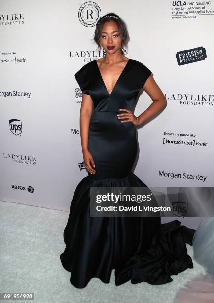 Jimmy Jam's daughter model Bella Harris attends the Ladylike Foundation's 9th Annual Women of Excellence Awards gala at The Beverly Hilton Hotel on...