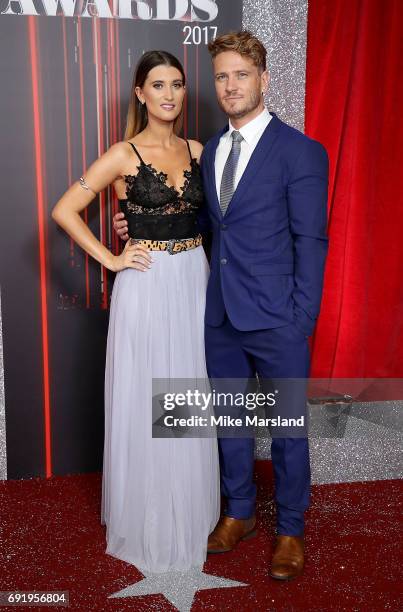 Charley Webb and Matthew Wolfenden attend The British Soap Awards at The Lowry Theatre on June 3, 2017 in Manchester, England. The Soap Awards will...