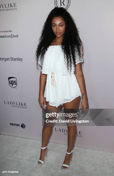 Actress Bria Murphy attends the Ladylike Foundation's 9th Annual Women of Excellence Awards gala at The Beverly Hilton Hotel on June 3, 2017 in...