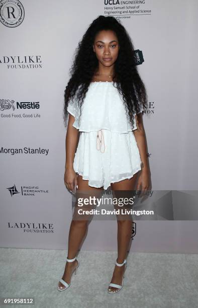 Actress Bria Murphy attends the Ladylike Foundation's 9th Annual Women of Excellence Awards gala at The Beverly Hilton Hotel on June 3, 2017 in...