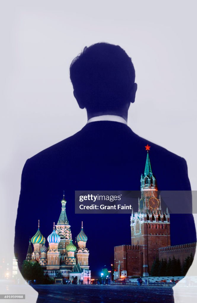 Man looking out to square.