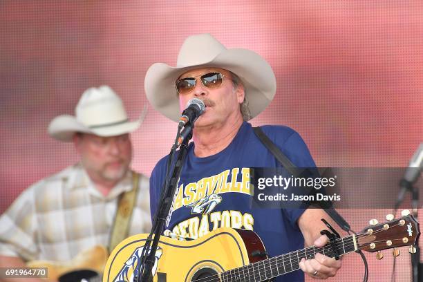 Recording Artist Alan Jackson performs onstage during Broadway Smash: Preds Party with a Purpose on June 3, 2017 in Nashville, Tennessee.