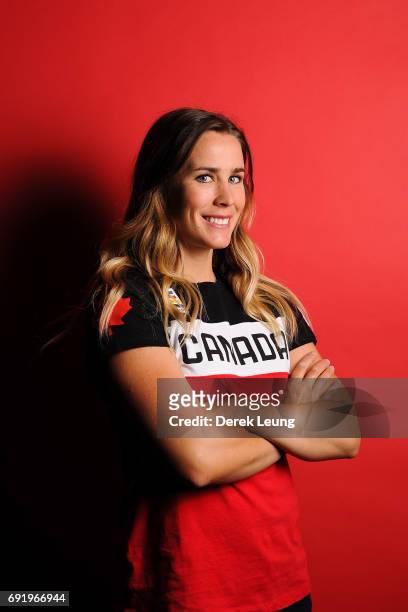 Marie-Michele Gagnon poses for a portrait during the Canadian Olympic Committee Portrait Shoot on June 3, 2017 in Calgary, Alberta, Canada.