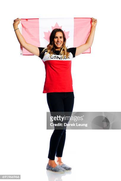 Marie-Michele Gagnon poses for a portrait during the Canadian Olympic Committee Portrait Shoot on June 3, 2017 in Calgary, Alberta, Canada.