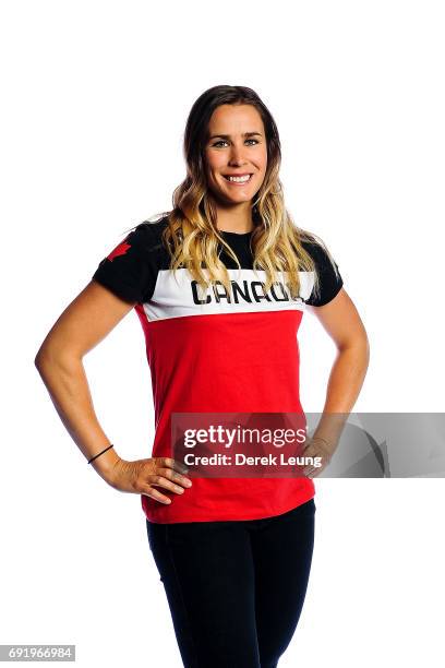 Marie-Michele Gagnon poses for a portrait during the Canadian Olympic Committee Portrait Shoot on June 3, 2017 in Calgary, Alberta, Canada.