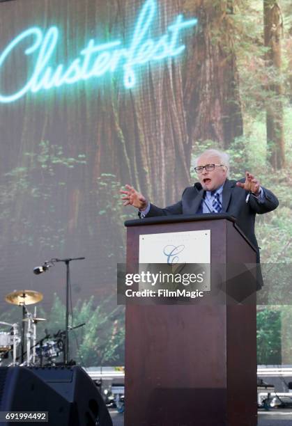 Comedian James Adomian performs onstage at the Piazza Del Cluster Stage during Colossal Clusterfest at Civic Center Plaza and The Bill Graham Civic...