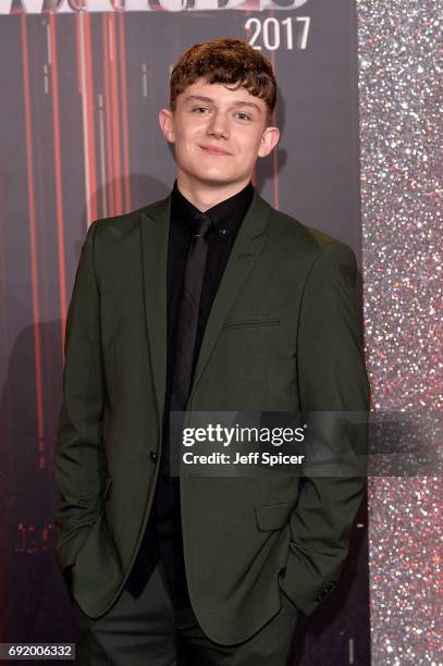 Ellis Hollins attends The British Soap Awards at The Lowry Theatre on June 3, 2017 in Manchester, England. The Soap Awards will be aired on June 6 on...