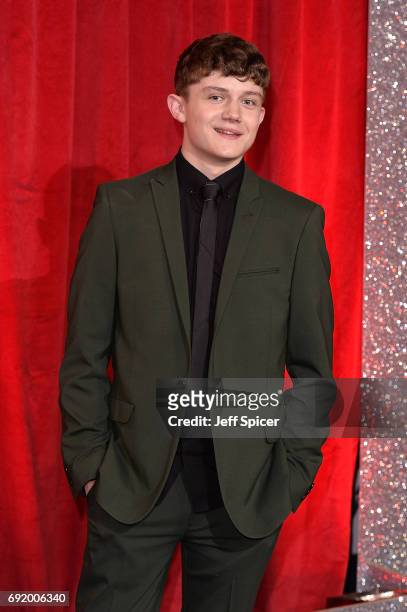 Ellis Hollins attends The British Soap Awards at The Lowry Theatre on June 3, 2017 in Manchester, England. The Soap Awards will be aired on June 6 on...
