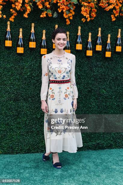 Lucy Hale attends The Tenth Annual Veuve Clicquot Polo Classic - Arrivals at Liberty State Park on June 3, 2017 in Jersey City, New Jersey.