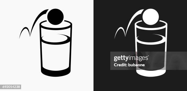 beer pong icon on black and white vector backgrounds - different beers stock illustrations