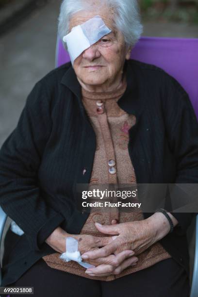 heavy thoughts again - eye patch stock pictures, royalty-free photos & images