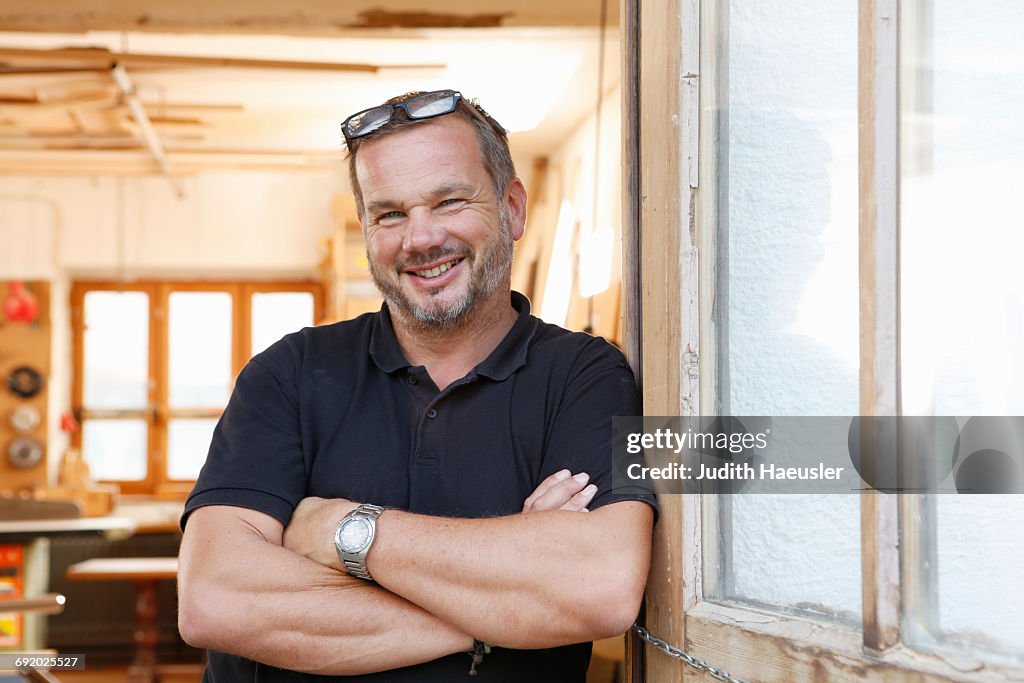 Portrait of man in workshop