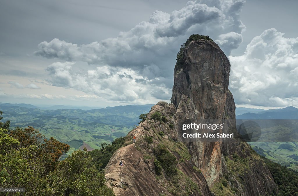 The Pedra do Bau rock in the mountain range near Sao Bento do Sapucai in Sao Paulo state, Brazil.