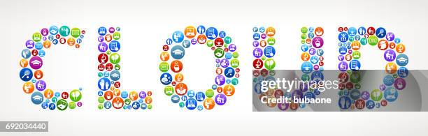 cloud future and futuristic technology vector buttons - learn more button vector stock illustrations
