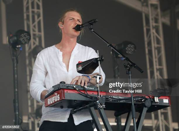 Tyrone Lindqvist of Rufus Du Sol performs live onstage during 2017 Governors Ball Music Festival - Day 2 at Randall's Island on June 3, 2017 in New...